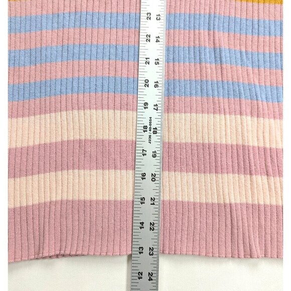 English Factory Women's Ribbed Rainbow Striped Sweater Size M - Picture 7 of 7